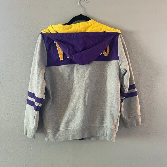 NFL Minnesota Vikings New Era Full Zip Hoodie Women’s Medium Gray Purple Gold - Picture 4 of 9